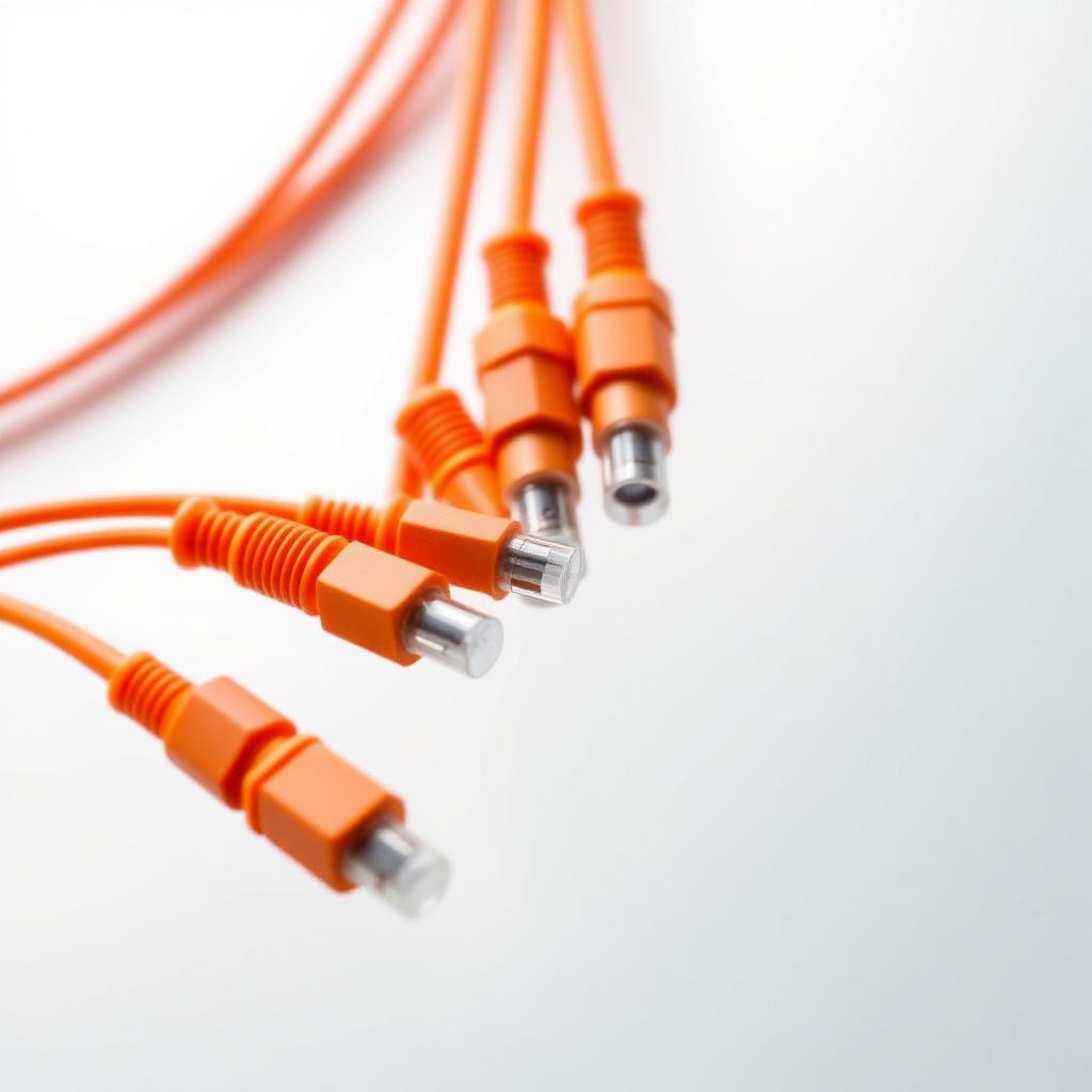 Green SC/APC and blue SC/UPC fiber optic connectors